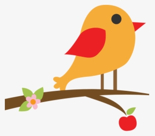 Bird Cute Yellow Clipart Branches Image And Transparent - Bird On Branch Clipart, HD Png Download, Free Download