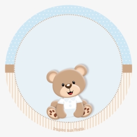 Ursinho Bege Com Azul - Baby Shower Teddy Bear Clip Art, HD Png Download, Free Download