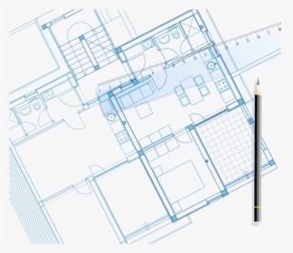 Blueprint And Sketch House Pen Vector Architecture - Blueprint Vector, HD Png Download, Free Download