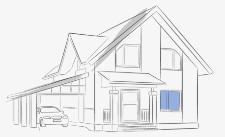 Sketch Of A House - House, HD Png Download - kindpng