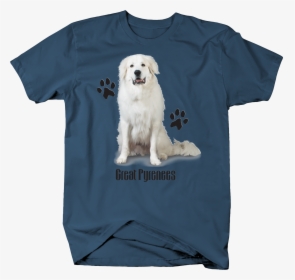 Cute White Great Pyrenees Dog Sitting Down Paw Prints - Labor Union Tee Shirts, HD Png Download, Free Download