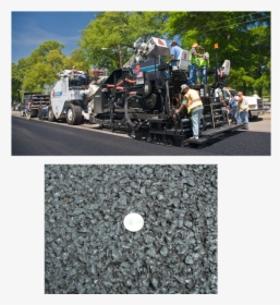 The Top Photo Shows An Asphalt Paver And Other Paving - Freeway, HD Png Download, Free Download