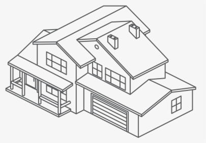 House Graphic Showing Placement Of Isi Product Technology - Isometric Drawing Of Building, HD Png Download, Free Download