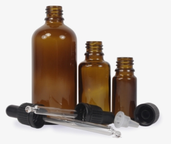 Various Sizes Of Amber Glass Bottles With Pipettes - Amber Glass Bottles Pipettes, HD Png Download, Free Download