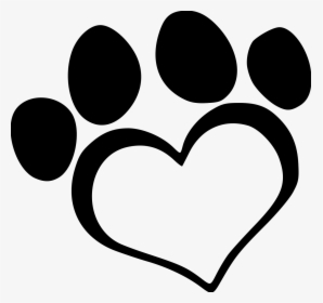 Dog Paw Print Heart , Transparent Cartoons - Heart Paw Print Clipart, HD Png Download, Free Download