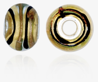 Gold And Brown Swirl Murano Glass Beads - Circle, HD Png Download, Free Download