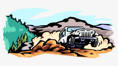 Vector Illustration Of Jeep Sports Utility Off-road - Cartoon Clipart Jeep Free, HD Png Download, Free Download