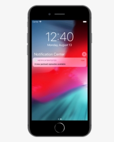 Iphone 8 Plus Lock Screen Shown With A Grouped Notification - Ios 12 Push Notification, HD Png Download, Free Download