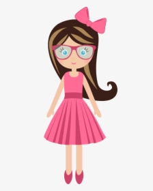 Pink Clipart Eyeglasses - Girl With Glasses Clipart, HD Png Download, Free Download