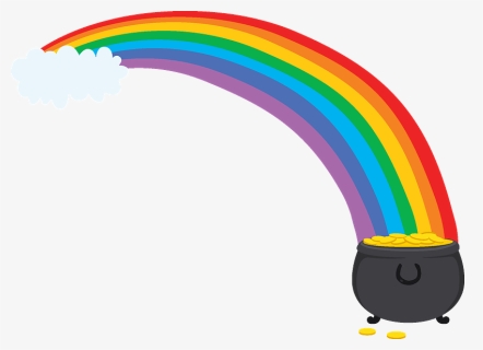 Rainbow And Pot Of Gold Clipart, HD Png Download, Free Download
