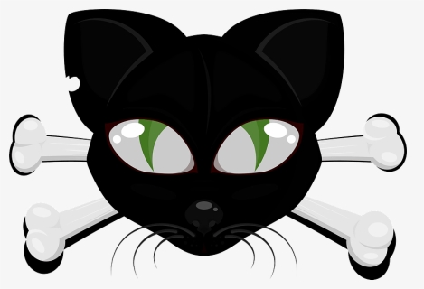 Cat Face With Bones Clipart, HD Png Download, Free Download