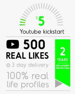 500 Real Youtube Likes, HD Png Download, Free Download