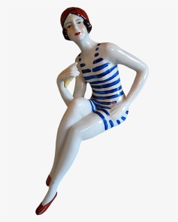 Art Deco French Bathing Belle Transparent Image Antiques, HD Png Download, Free Download