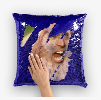 Nicolas Cage"s Face On A Rabbit ﻿sequin Cushion Cover", HD Png Download, Free Download