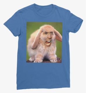 Nicolas Cage"s Face On A Rabbit ﻿classic Women"s T-shirt", HD Png Download, Free Download