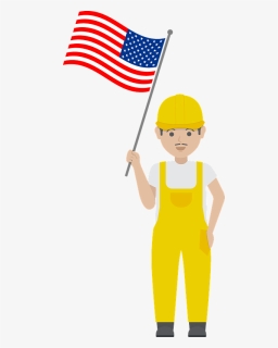 Construction Worker On Labor Day Clipart, HD Png Download, Free Download