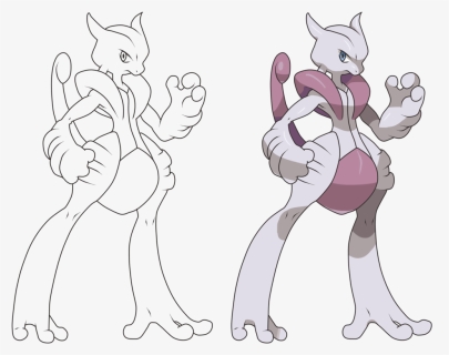 Pokemon Mega Mewtwo X Drawing, HD Png Download, Free Download