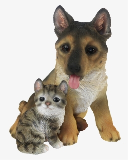 German Shepherd Pup With Kitten, HD Png Download, Free Download