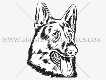 Drawn German Shepherd Face, HD Png Download, Free Download