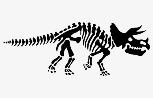 Skeliton Clipart Triceratops - Triceratops Skeleton Black And White, HD Png Download, Free Download
