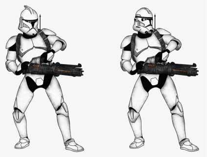 Trench Drawing Clone Trooper Png Free - Clone Trooper Rotary Blaster, Transparent Png, Free Download