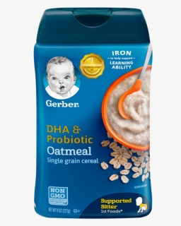 Dha & Probiotic Oatmeal Single Grain Cereal - Gerber Oatmeal Cereal Dha Probiotic, HD Png Download, Free Download