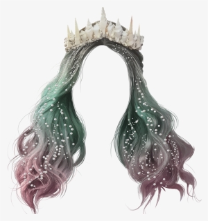 Sticker By Purrzxlla Vector Black And White Download - Transparent Mermaid Crown Png, Png Download, Free Download