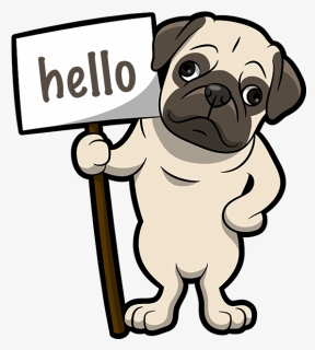 Pug Emoji & Sticker Messages Sticker-6 Clipart , Png - Cartoon Dog Paw Waving, Transparent Png, Free Download