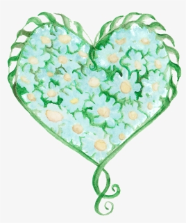 Hand Drawn Green Heart Pattern Transparent Love - Clip Art, HD Png Download, Free Download