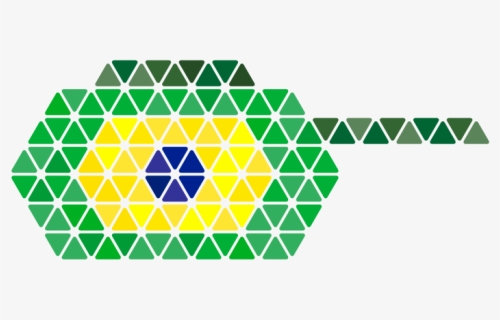 Brazil Tank Flag Icon Triangles Tank Brazil Military - Portable Network Graphics, HD Png Download, Free Download