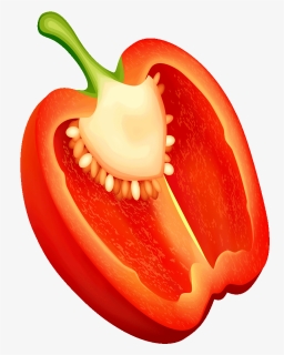 Pepper Clipart Red Fruit - Red Bell Pepper Clipart, HD Png Download, Free Download