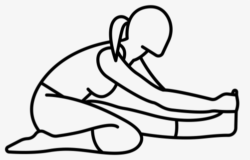 Woman Sitting On The Floor Stretching Left Leg - Dehnungsübungen Skizze, HD Png Download, Free Download
