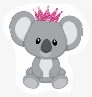 Princess Koala Bear Crown Pink Family - Cute Koala Clip Art, HD Png Download, Free Download