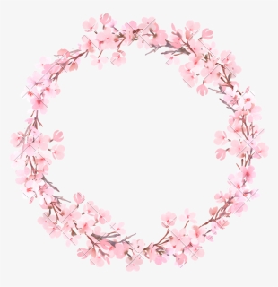 Transparent Watercolor Floral Wreath Png - Drawing Cherry Blossom Wreath, Png Download, Free Download