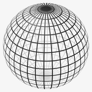 Sphere Wireframe 10deg 6r Black - Longitude And Latitude On Spheres, HD Png Download, Free Download