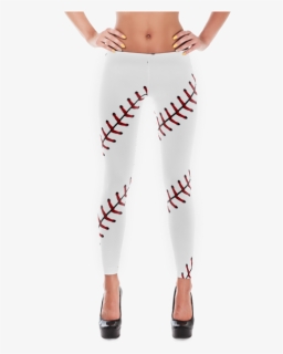 Baseball Stitch Png - Black Red White Stripe Leggings, Transparent Png, Free Download