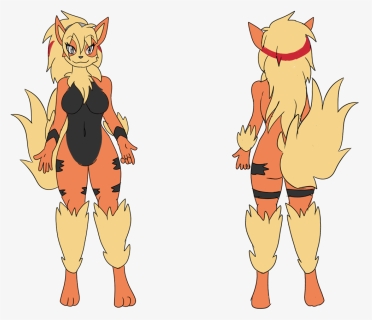 Rina Arcanine Front And Back - Cartoon, HD Png Download, Free Download
