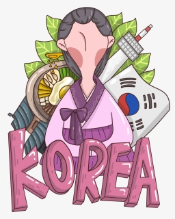 Cartoon Creative Tidal Korean Element Png And Psd - เกาหลี การ์ตูน Png, Transparent Png, Free Download