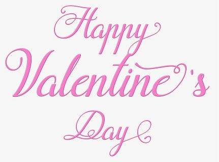 Happy Valentine"s Day Pink Text Transparent Png Image - Valentines Day Transparent Background Pink, Png Download, Free Download