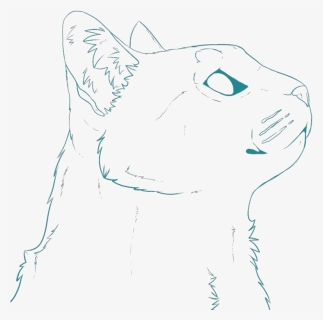 Cat Head Teal Facing Right - Cat Head Facing Right, HD Png Download, Free Download