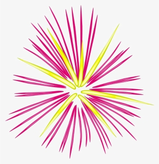 Pink And Yellow Fireworks Clipart, HD Png Download, Free Download