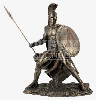 Ancient Greek Warrior Statue , Png Download - Greek Shield And Spear, Transparent Png, Free Download