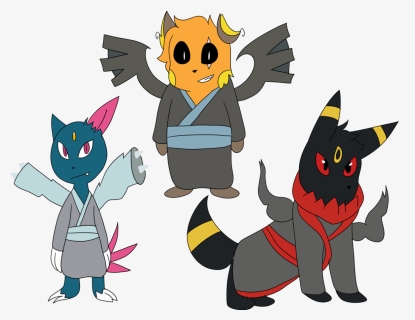 Apollo, Glacier And Lunar Have Changed Into Their Kimonos - Cartoon, HD Png Download, Free Download
