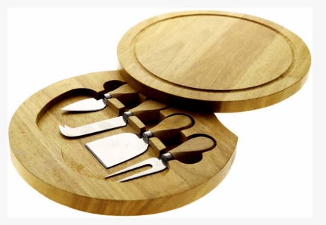Cheese Cutter Set 5 Piece With Wooden Board - قطاعات خشب, HD Png Download, Free Download