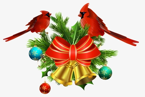 Christmas Bells And Birds Decor Png Transparent Clip - Christmas Decoration Bells, Png Download, Free Download