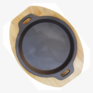 Cast Iron Sizzling Plate With Wooden Base Round - Subwoofer, HD Png Download, Free Download