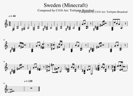 Sweden Slide, Image - Minecraft Sweden Piano Pdf, HD Png Download, Free Download