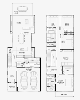 Picture Transparent Floor Lake Pinterest Outdoor Living - Narrow House Plans 2 Story, HD Png Download, Free Download