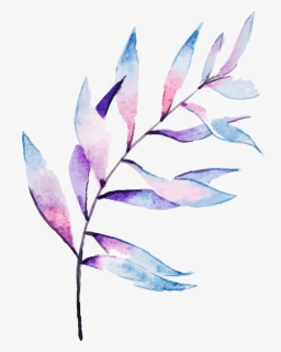 Watercolor Purple Leaves Png, Transparent Png, Free Download