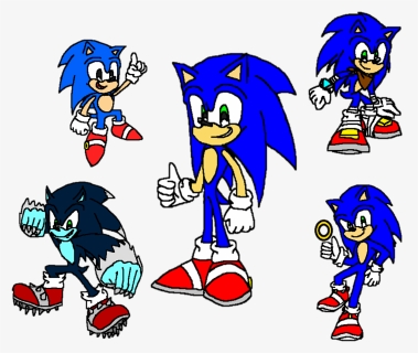 Sonic The Hedgehog Classic, Modern, Werehog, Boom And - Classic Sonic And Modern Sonic And Sonic Boom, HD Png Download, Free Download